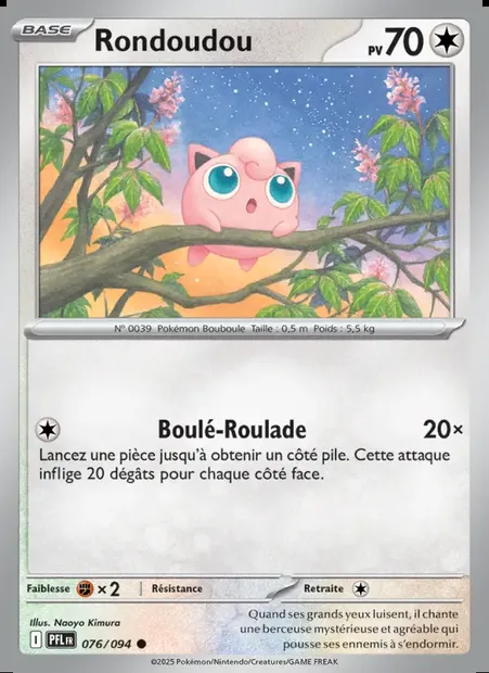 Rondoudou, carte Pokémon PFL 076 — extension Flammes Fantasmagoriques