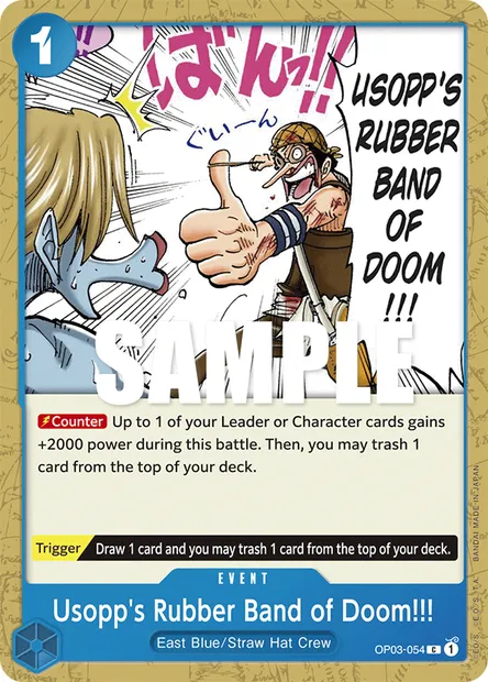 Usopp's Rubber Band of Doom!!!, One Piece card OP03-054 — PILLARS OF STRENGTH set