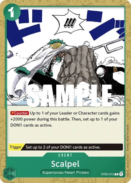 Scalpel, One Piece card ST02-015 — Worst Generation set
