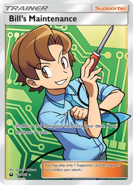 Bill’s Maintenance, Pokémon card CES 162 — Celestial Storm set