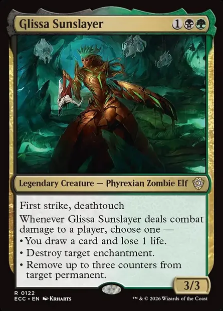 Glissa Sunslayer, Magic card ECC 122 — Lorwyn Eclipsed Commander set
