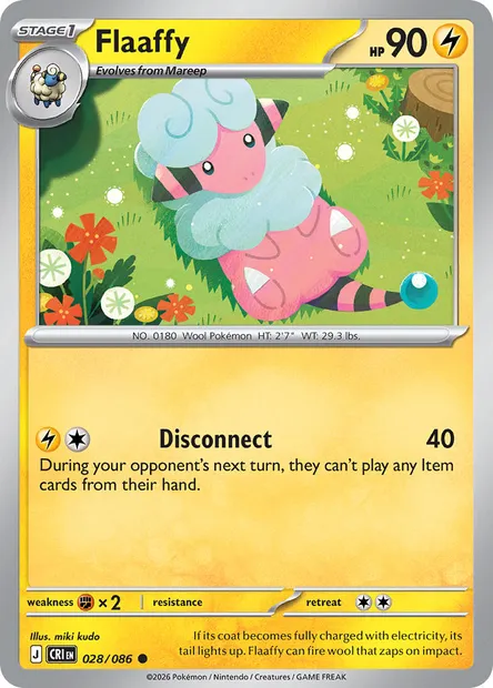 Flaaffy, Pokémon card CRI 028 — Chaos Rising set
