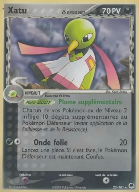Xatu δ, carte Pokémon DF 25 — extension EX Île des Dragons
