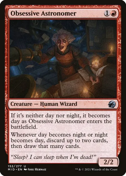 Obsessive Astronomer, Magic card MID 152 — Innistrad: Midnight Hunt set
