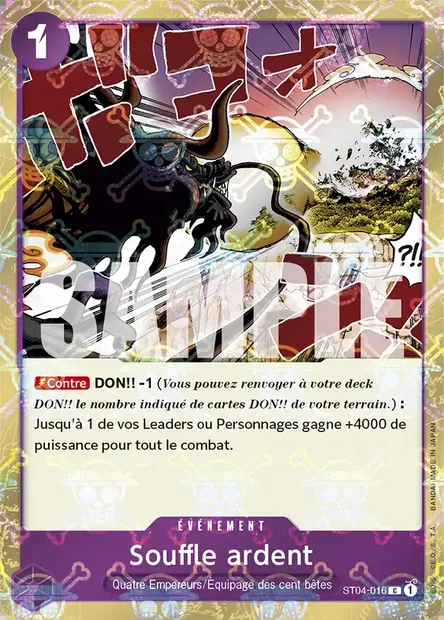 Souffle ardent, carte One Piece ST04-016 — extension Animal Kingdom Pirates