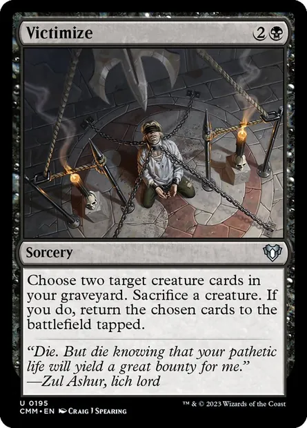 Victimize, Magic card CMM 195 — Commander Masters set