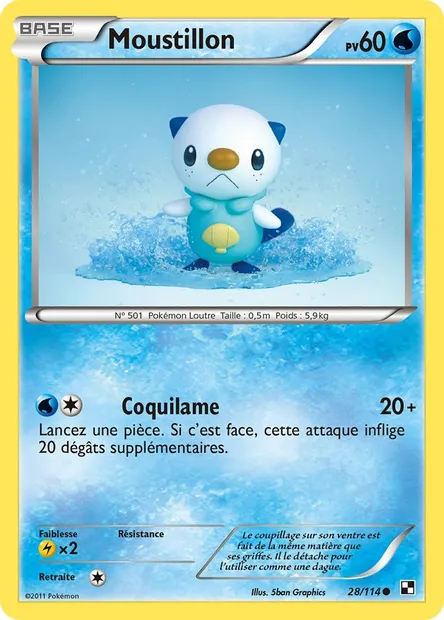 Moustillon, carte Pokémon BLW 28 — extension Noir & Blanc