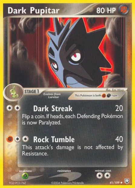 Dark Pupitar, Pokémon card TRR 41 — Team Rocket Returns set