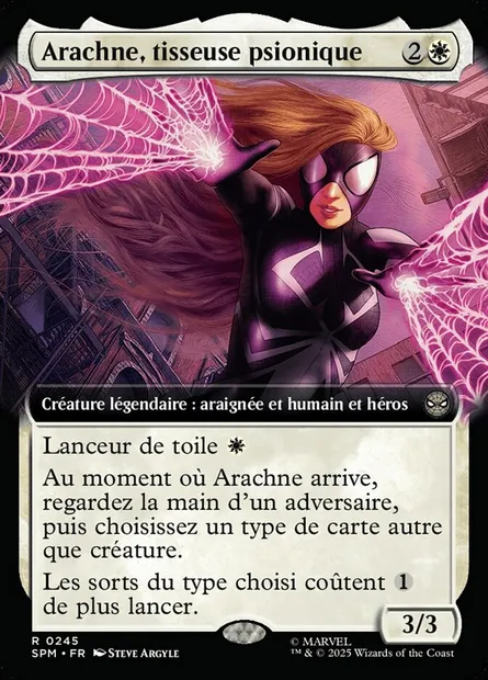 Arachne, tisseuse psionique, carte Magic SPM 245 — extension Marvel's Spider-Man
