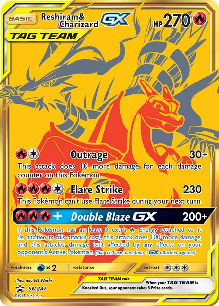 Reshiram & Charizard GX, Pokémon card SM 247 — SM Black Star Promos set