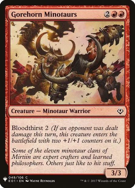 Gorehorn Minotaurs, Magic card PLST E01-49 — The List set