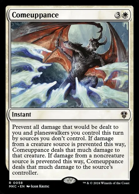 Comeuppance, Magic card MKC 58 — Murders at Karlov Manor Commander set