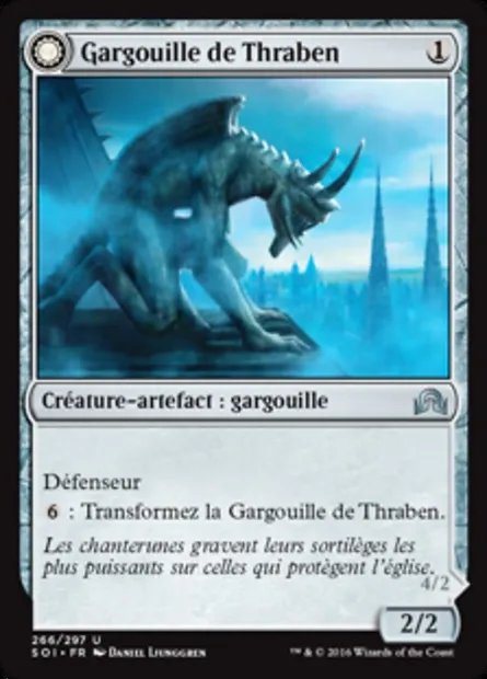 Gargouille de Thraben // Antagoniste ailepierre, carte Magic SOI 266 — extension Ténèbres sur Innistrad