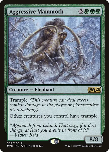 Aggressive Mammoth, Magic card M20 337 — Core Set 2020 set