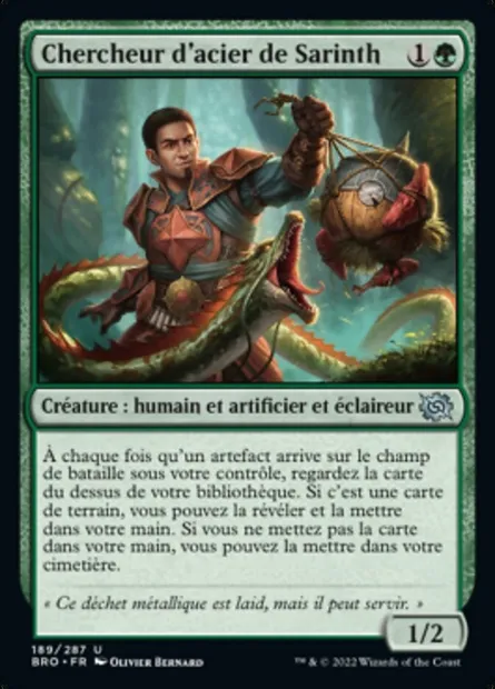 Chercheur d'acier de Sarinth, carte Magic BRO 189 — extension La Guerre Fratricide