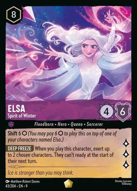 Elsa - Spirit of Winter, Disney Lorcana card CH9-043 — Fabled set