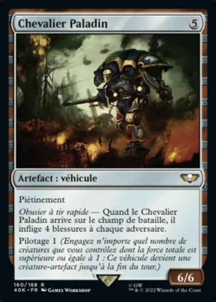 Chevalier Paladin, carte Magic 40K 160 — extension Warhammer 40,000 Commander