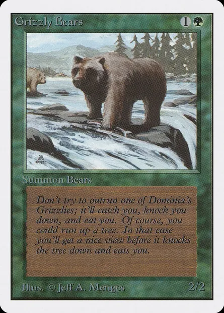 Grizzly Bears, Magic card 2ED 200 — Unlimited Edition set