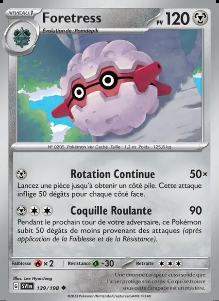 Foretress, carte Pokémon SVI 139 — extension Écarlate et Violet