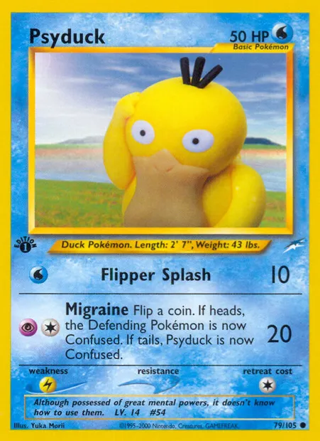 Psyduck, Pokémon card NDE 79 — Neo Destiny set