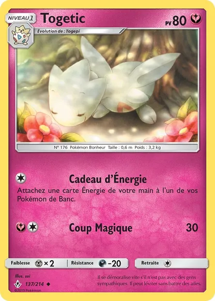 Togetic, carte Pokémon UNB 137 — extension Alliance Infaillible