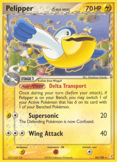 Pelipper δ, Pokémon card CG 26 — Crystal Guardians set
