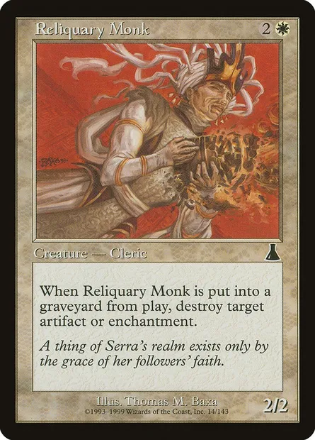 Reliquary Monk, Magic card UDS 14 — Urza's Destiny set