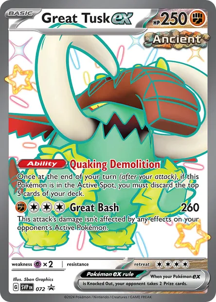 Great Tusk ex, Pokémon card PR-SV 072 — SVP Black Star Promos set