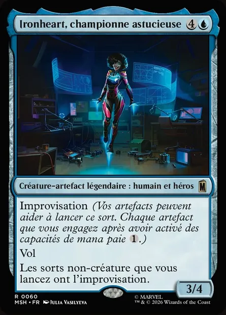 Ironheart, championne astucieuse, carte Magic MSH 60 — extension Marvel Super Heroes