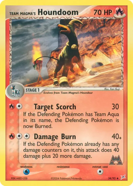 Team Magma's Houndoom, Pokémon card MA 34 — Team Magma vs Team Aqua set