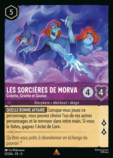 Les sorcières de Morva - Grièche, Griotte et Goulue, carte Disney Lorcana CH11-057 — extension Givresort