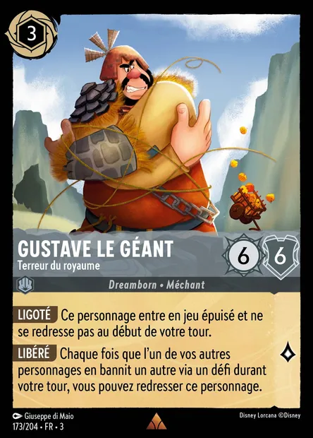 Gustave le Géant - Terreur du royaume, carte Disney Lorcana CH3-173 — extension Les Terres d'Encres