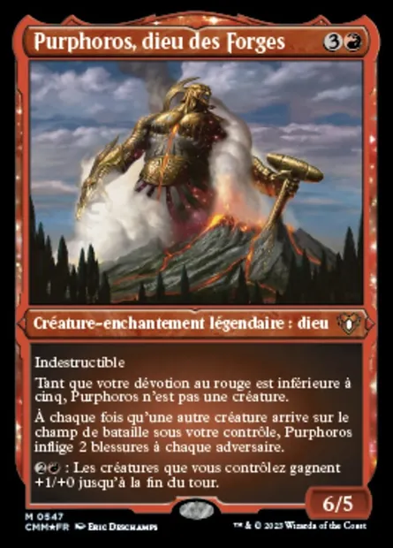Purphoros, dieu des Forges, carte Magic CMM 547 — extension Commander Masters