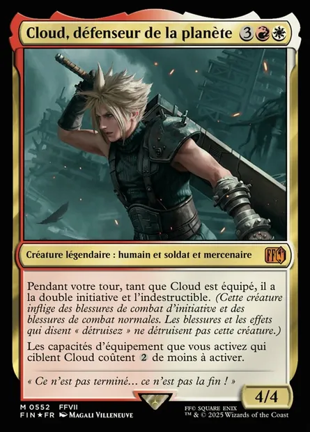 Cloud, défenseur de la planète, carte Magic FIN 552 — extension Final Fantasy