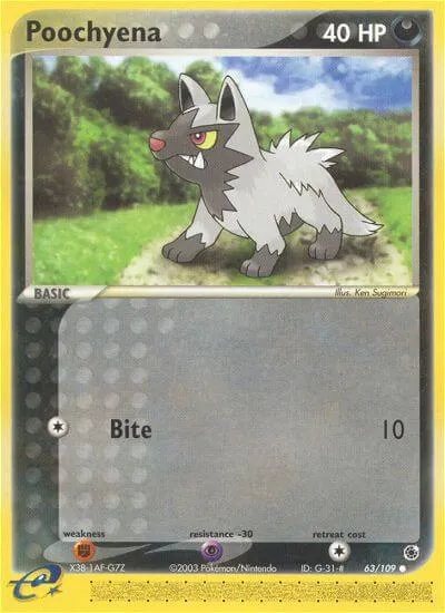 Poochyena, Pokémon card RS 63 — Ruby & Sapphire set