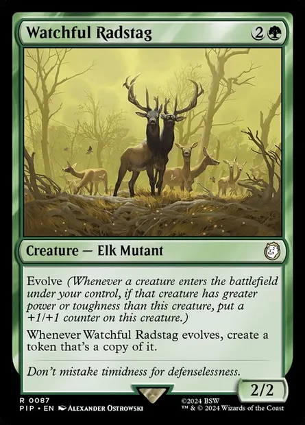 Watchful Radstag, Magic card PIP 87 — Fallout set