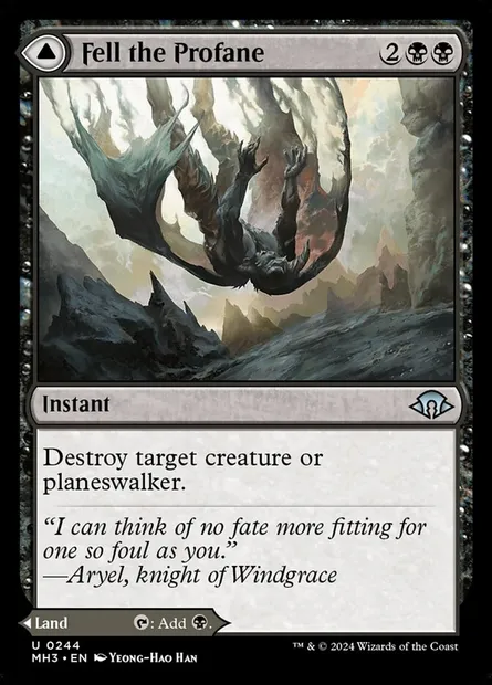 Fell the Profane // Fell Mire, Magic card MH3 244 — Modern Horizons 3 set