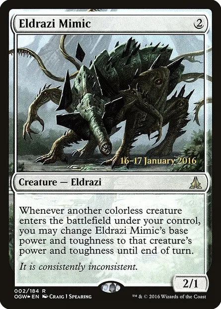 Mimique eldrazi, carte Magic POGW 2s — extension Oath of the Gatewatch Promos