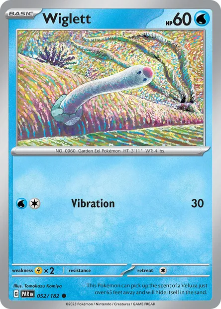 Wiglett, Pokémon card PAR 052 — Paradox Rift set