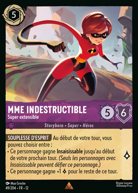 Mme Indestructible - Super extensible, carte Disney Lorcana CH12-049 — extension Contrées Inconnues