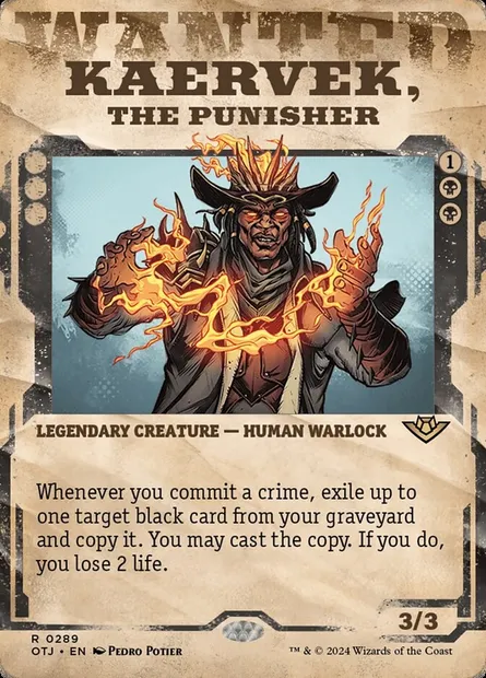 Kaervek, the Punisher, Magic card OTJ 289 — Outlaws of Thunder Junction set