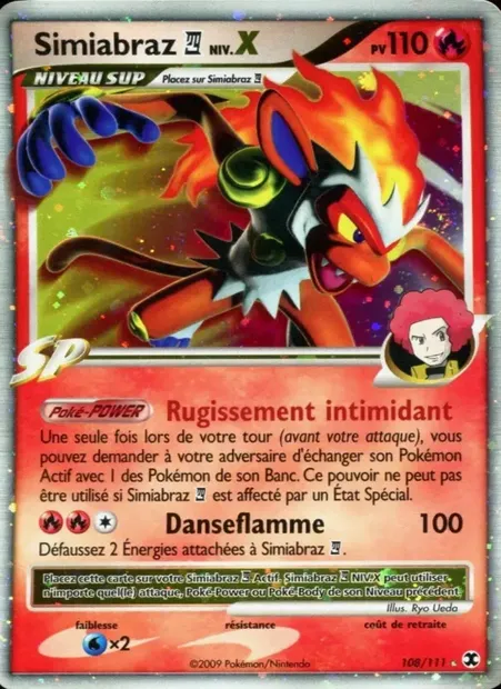 Simiabraz 4 Niv. X, carte Pokémon RR 108 — extension Rivaux Émergeants