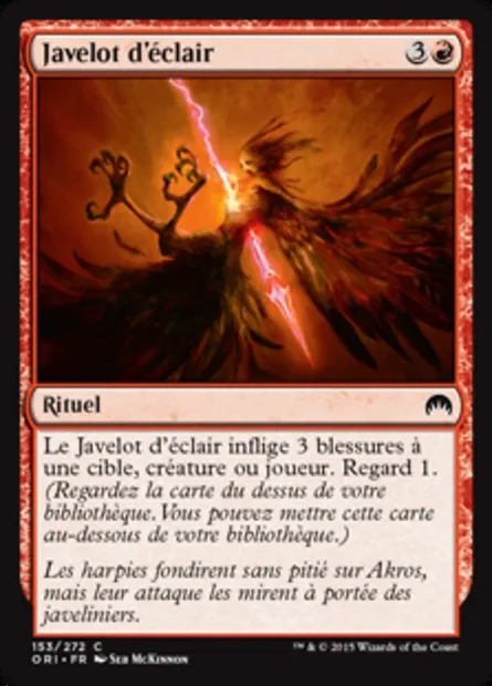Javelot d'éclair, carte Magic ORI 153 — extension Magic Origines