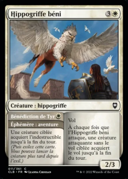 Hippogriffe béni // Bénédiction de Tyr, carte Magic CLB 11 — extension Commander Légendes : la bataille de la Porte de Baldur