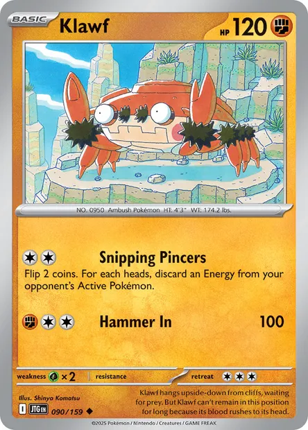 Klawf, Pokémon card JTG 090 — Journey Together set
