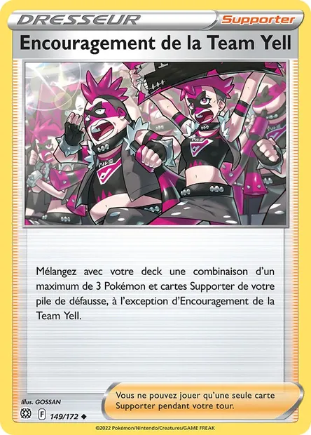Encouragement de la Team Yell, carte Pokémon BRS 149 — extension Stars Étincelantes