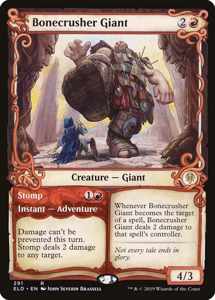 Bonecrusher Giant // Stomp, Magic card ELD 291 — Throne of Eldraine set