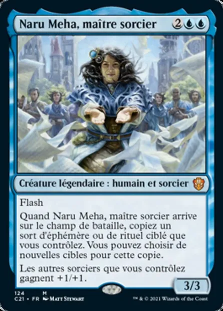 Naru Meha, maître sorcier, carte Magic C21 124 — extension Commander 2021
