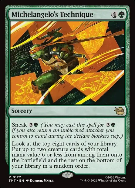 Michelangelo's Technique, Magic card TMT 122 — Teenage Mutant Ninja Turtles set