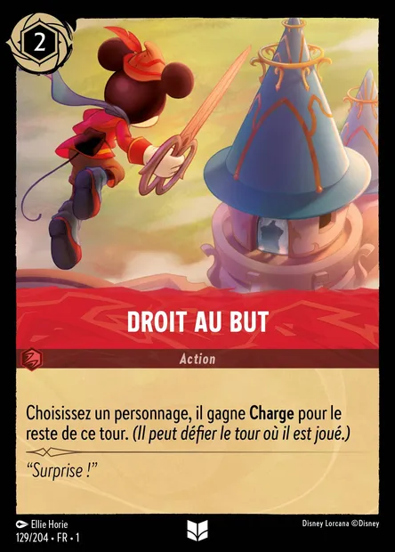 Droit au but, carte Disney Lorcana CH1-129 — extension Premier Chapitre